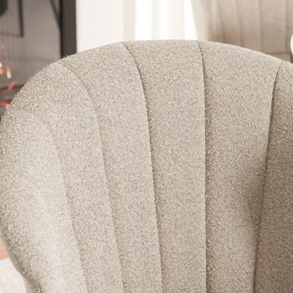 Kendall Dining Chair with Black Legs, Boucle 3