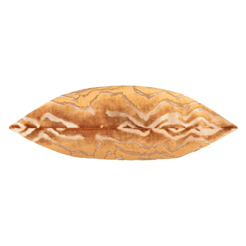 Paoletti Tierra Cut Velvet Abstract Cushion in Bronze 3