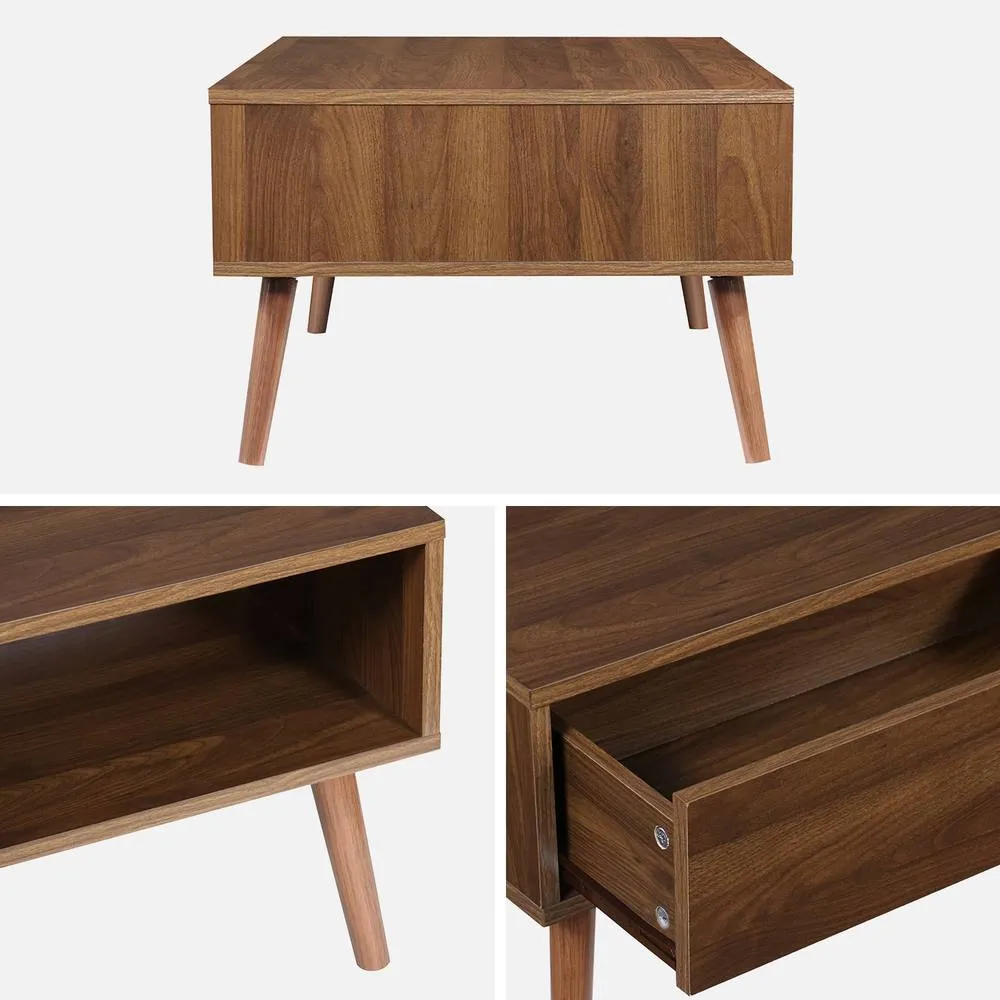 sweeek Vintage Coffee Table In Walnut Wood in Dark Brown 2