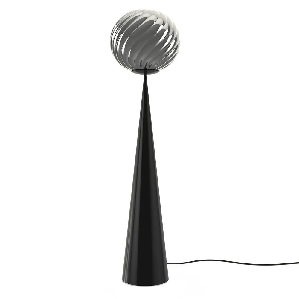 Tom Dixon Whirl LED Cone Fat Floor Lamp Silver/Black 2