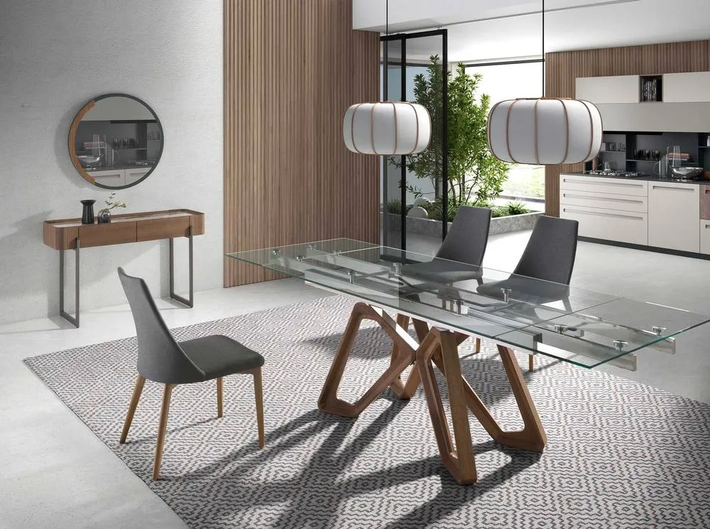 Angel Cerda Walnut-Veneer Console Table with White Porcelain in Brown 4