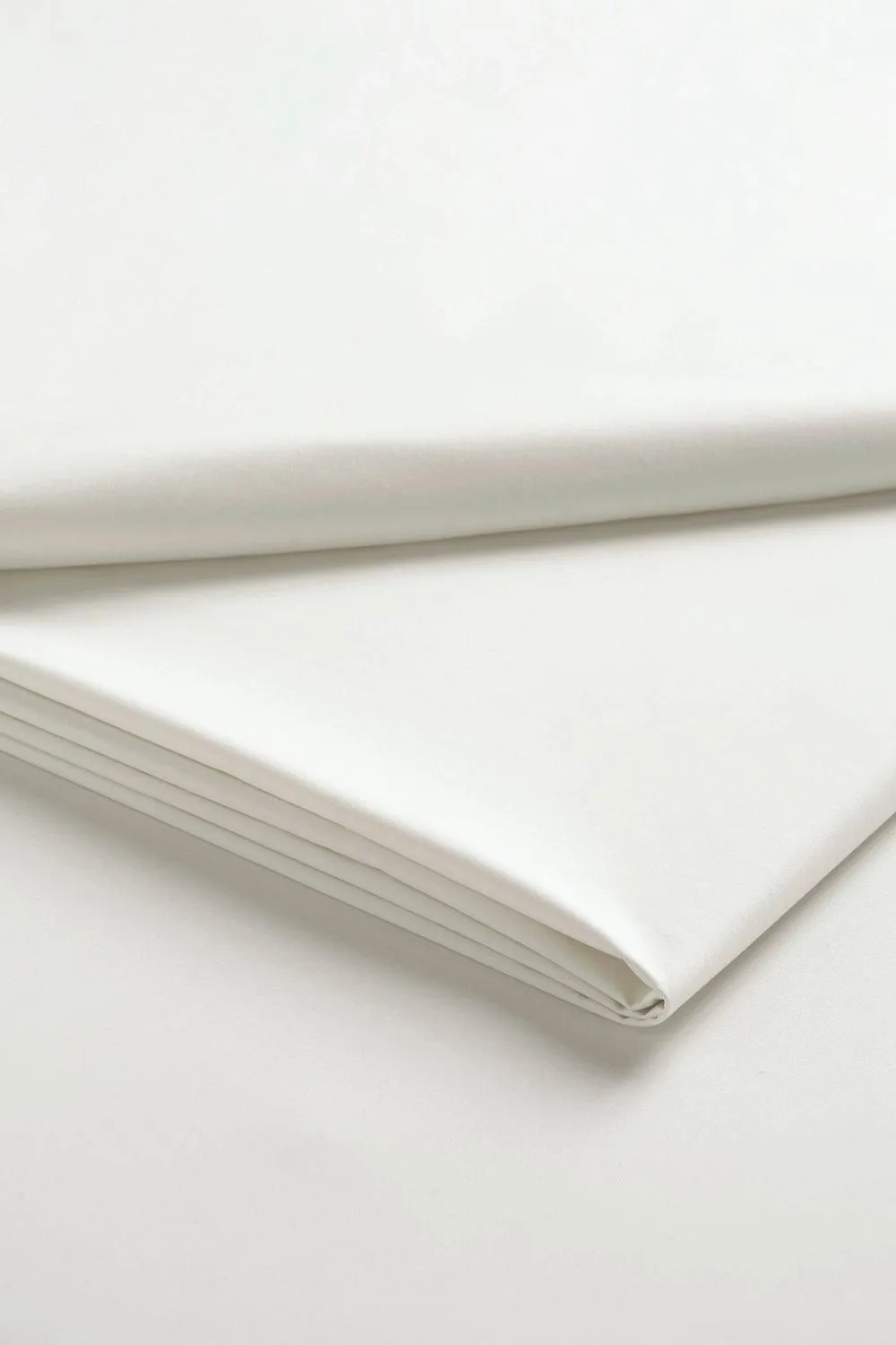CHRISTY 400TC Luxury Cotton Sateen Plain Dye Bedding Flat Sheets in Ivory 1