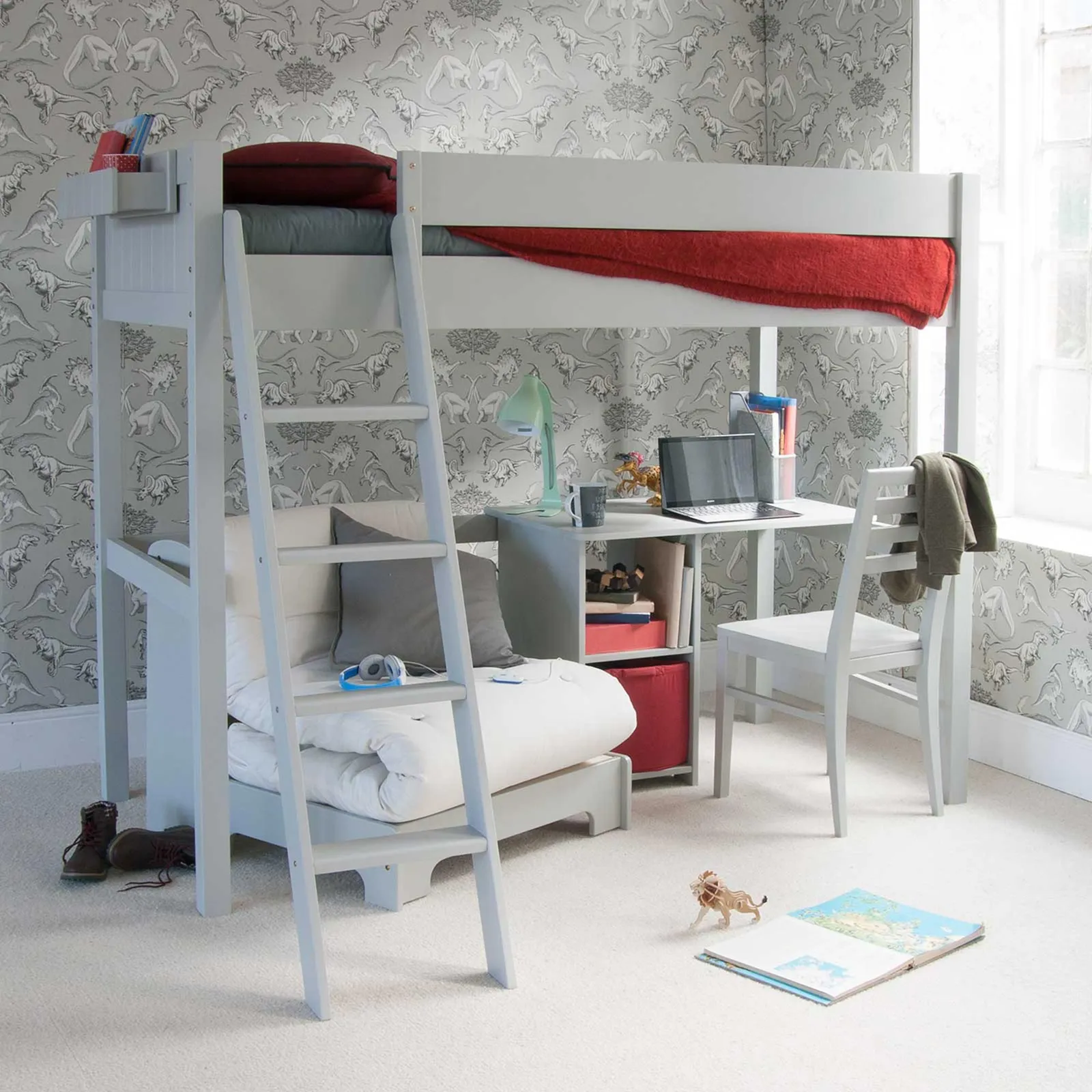 Pippin Childrens Highsleeper with Futon And Storage Desk