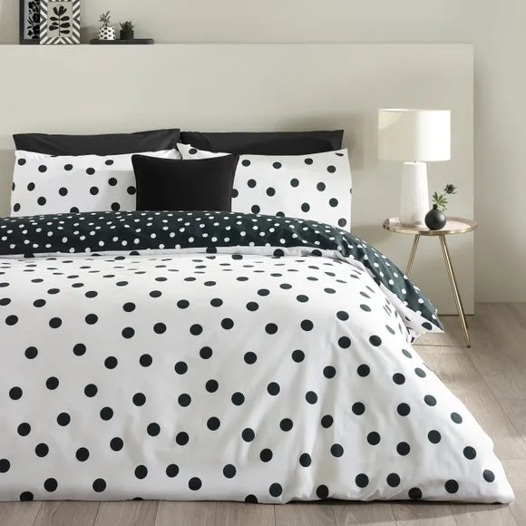 Catherine Lansfield Polka Dot Polycotton Duvet Cover & Pillowcase Set 5