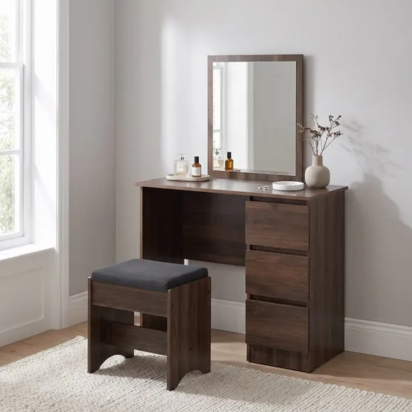 Walker 3 Drawer Dressing Table with Stool 1