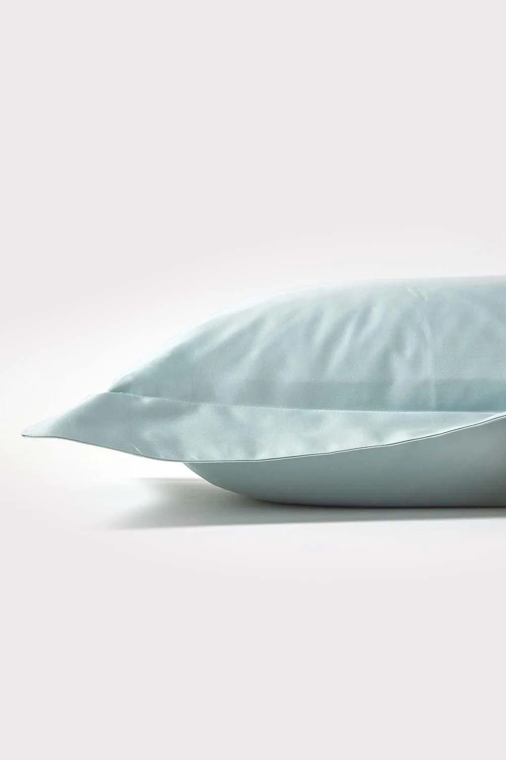 Homescapes Duck Egg Blue Sateen Cotton Oxford Pillowcase 400 TC 2