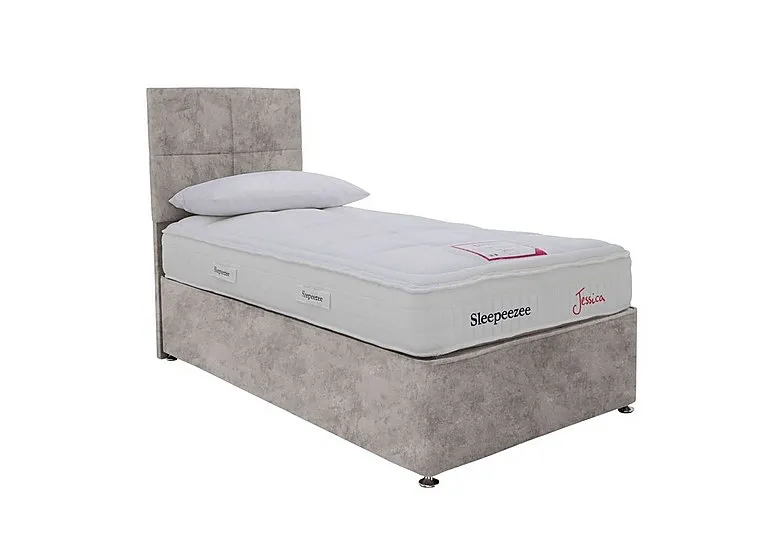 Jessica Side Ottoman Divan Set - Single - Daytona Silver