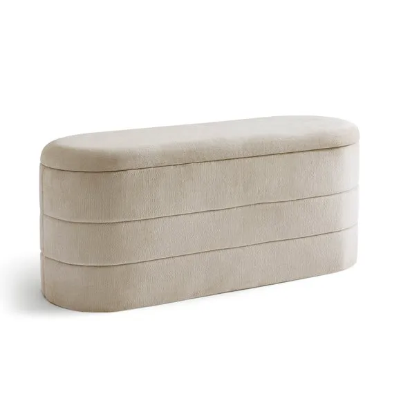 Chenille Lozenge Ottoman with Tray 4