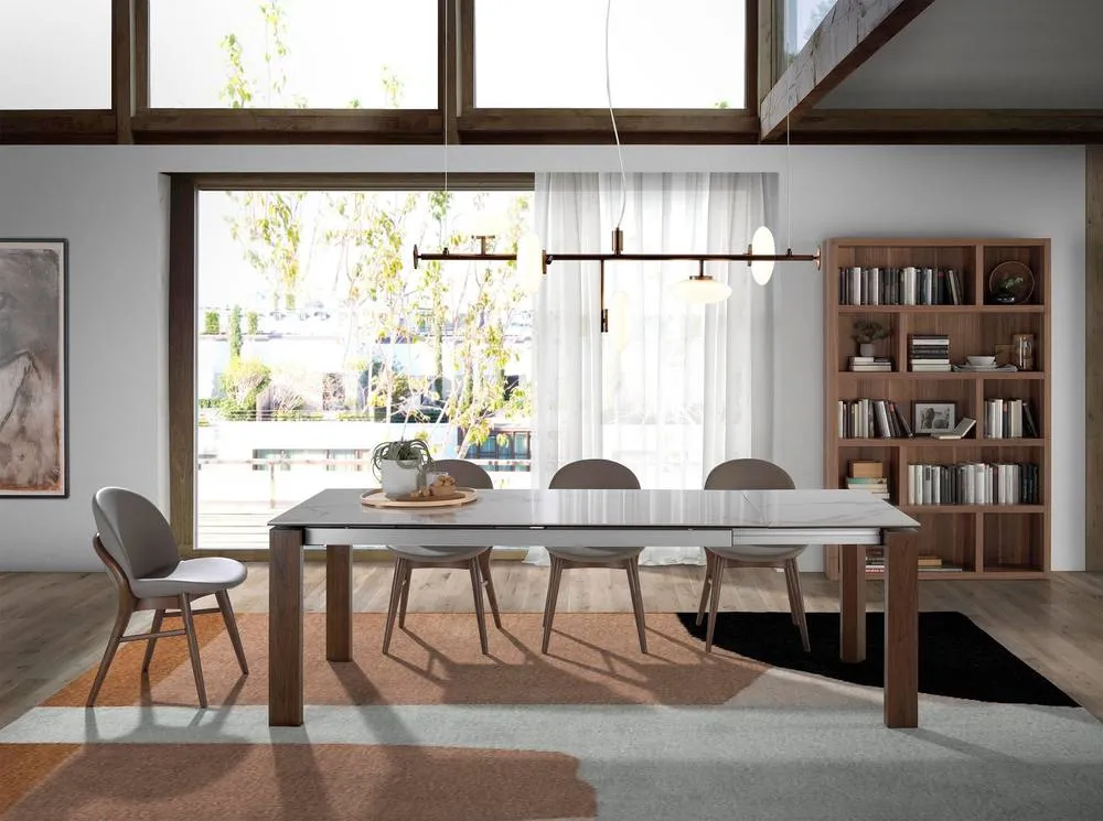 Angel Cerda Walnut Veneer Bookcase 126x25x197 cm Model 4