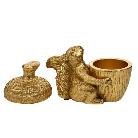Hestia Gold Squirrel & Acorn Trinket Box 2