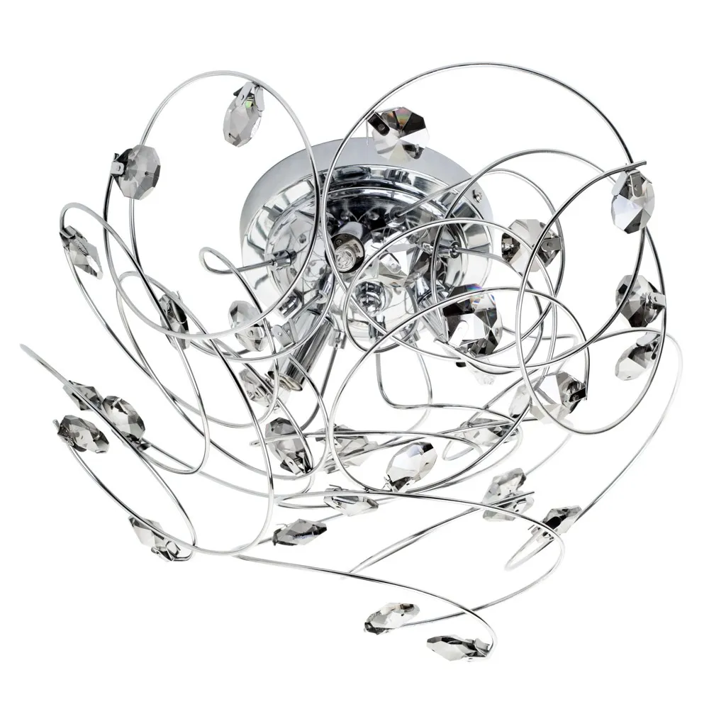 Othello Flush Light with Smoke Glass, Chrome