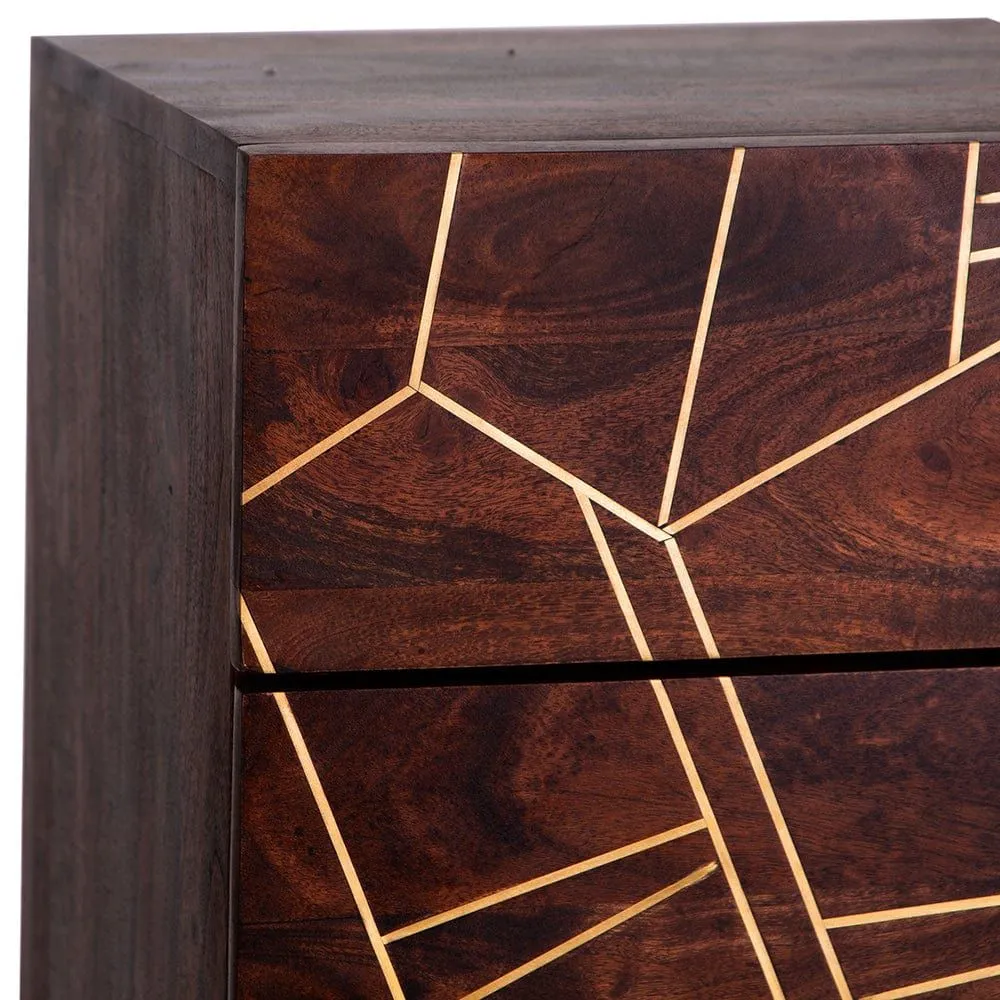 IH Design Jusleen Solid Mango Wood Tall Chest Of Drawers in Brown 5