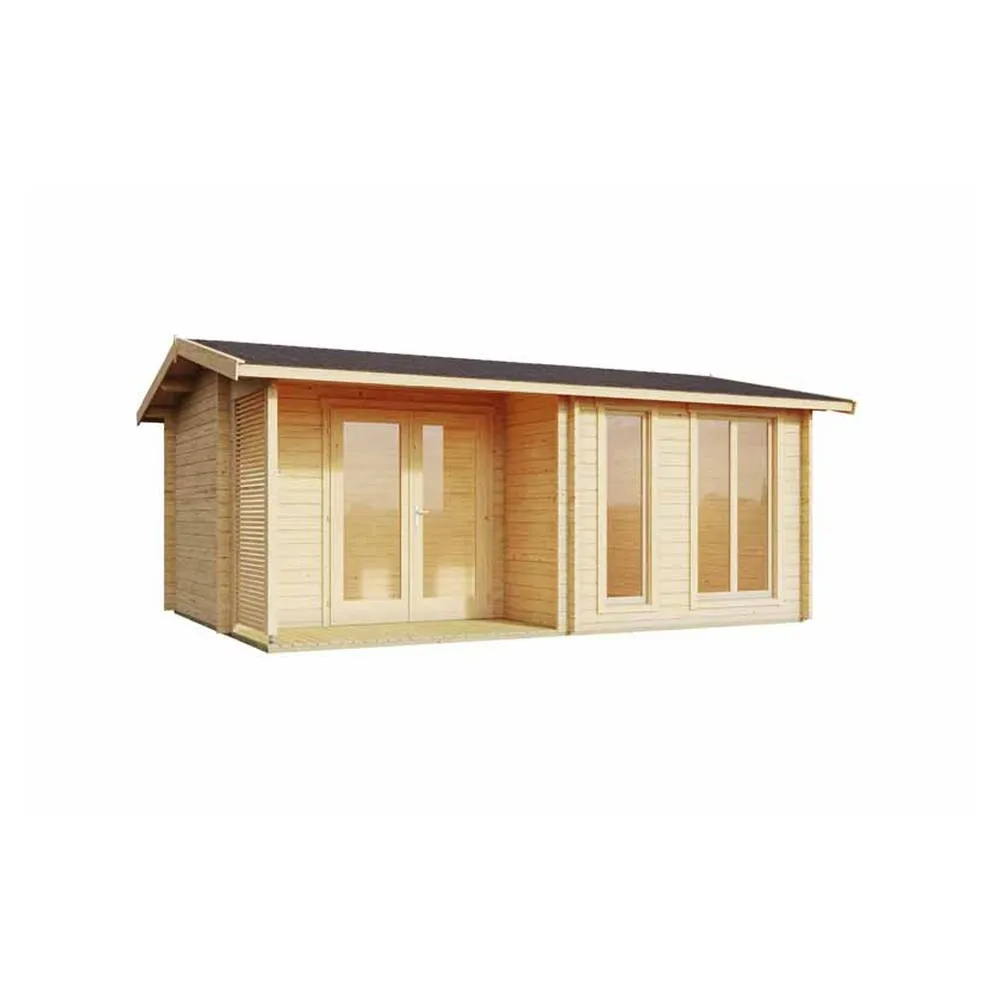 Lasita Maja Ltd Brighton 44-Log Cabin, Home Office - L580xW429.9xH250.8 cm in Brown 2