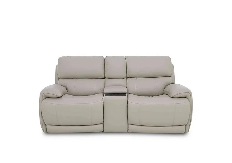 Rocco 2 Seater Leather Power Rocker Sofa with Cup Holders and Headrests - Bisque