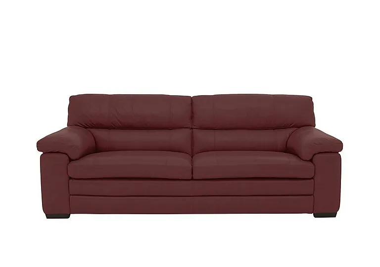 Cozee 3 Seater Pure Premium Leather Sofa - BV Deep Red