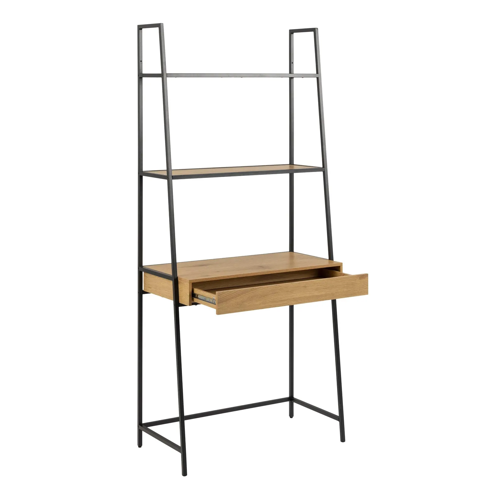 Furniture To Go Seaford Bookcase with 1 Drawer in Black & Oak 4
