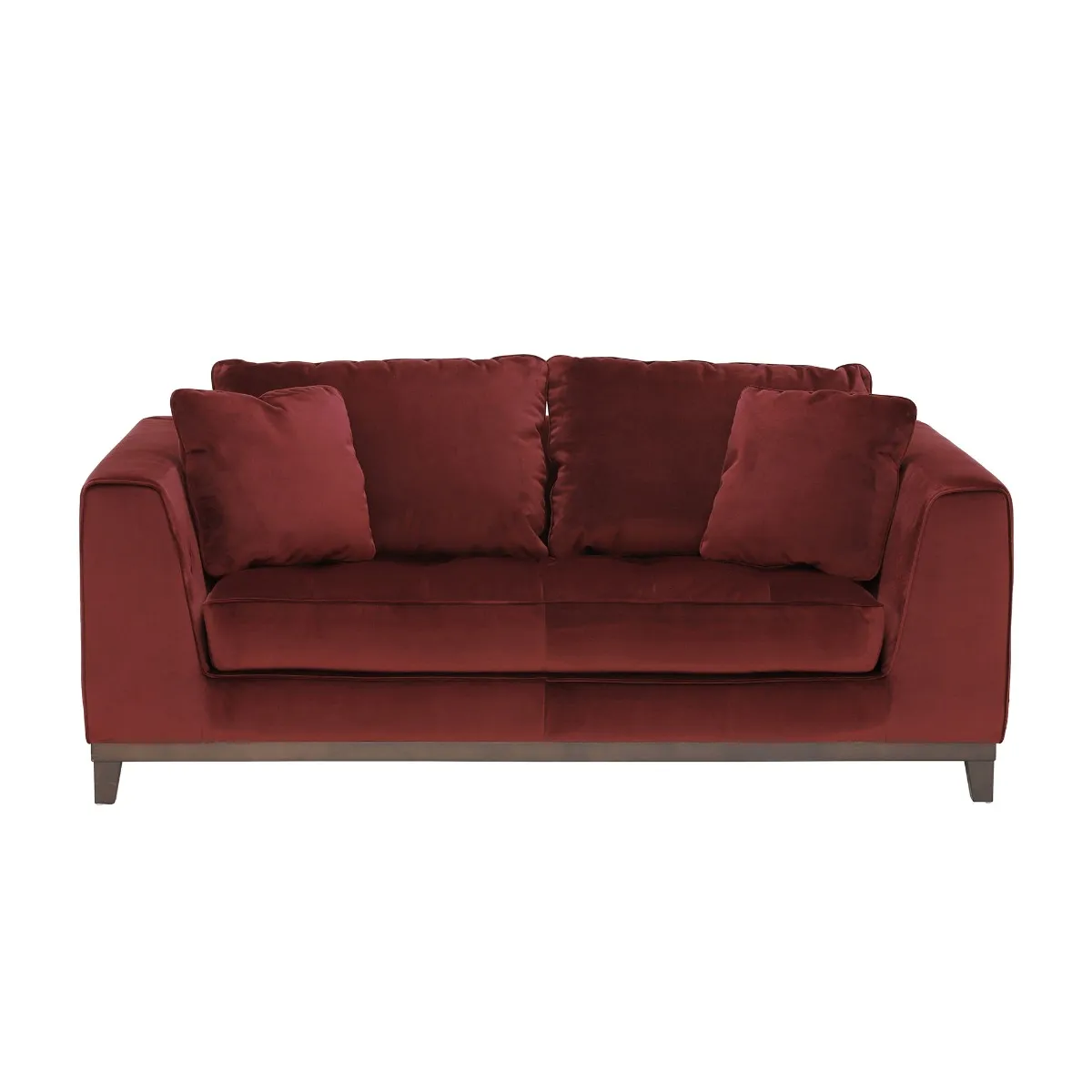 Harlow 2 Seater Velvet Sofa, Burgundy