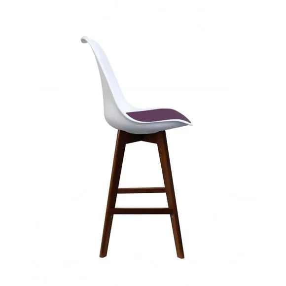 Fusion Living Soho White Plastic Bar Stool 4