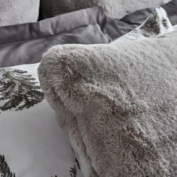 Dorma Purity Faux Fur Grey Cushion 3