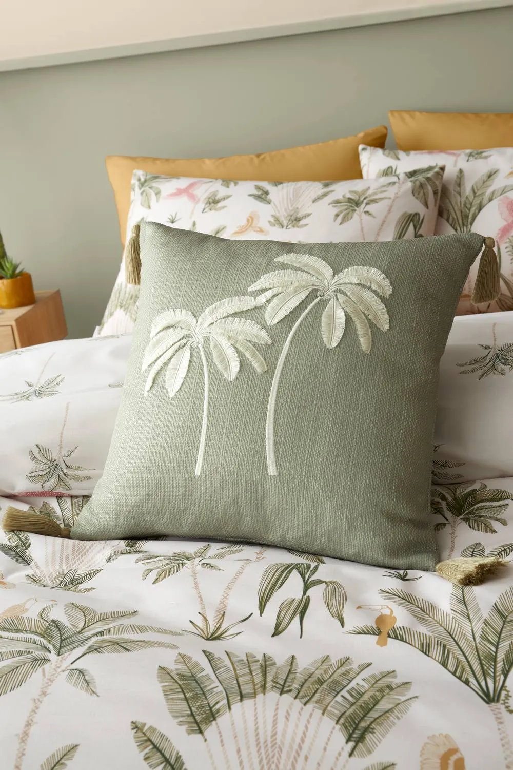 Catherine Lansfield 'Paradiso Tufted Palm' Cushion in Green