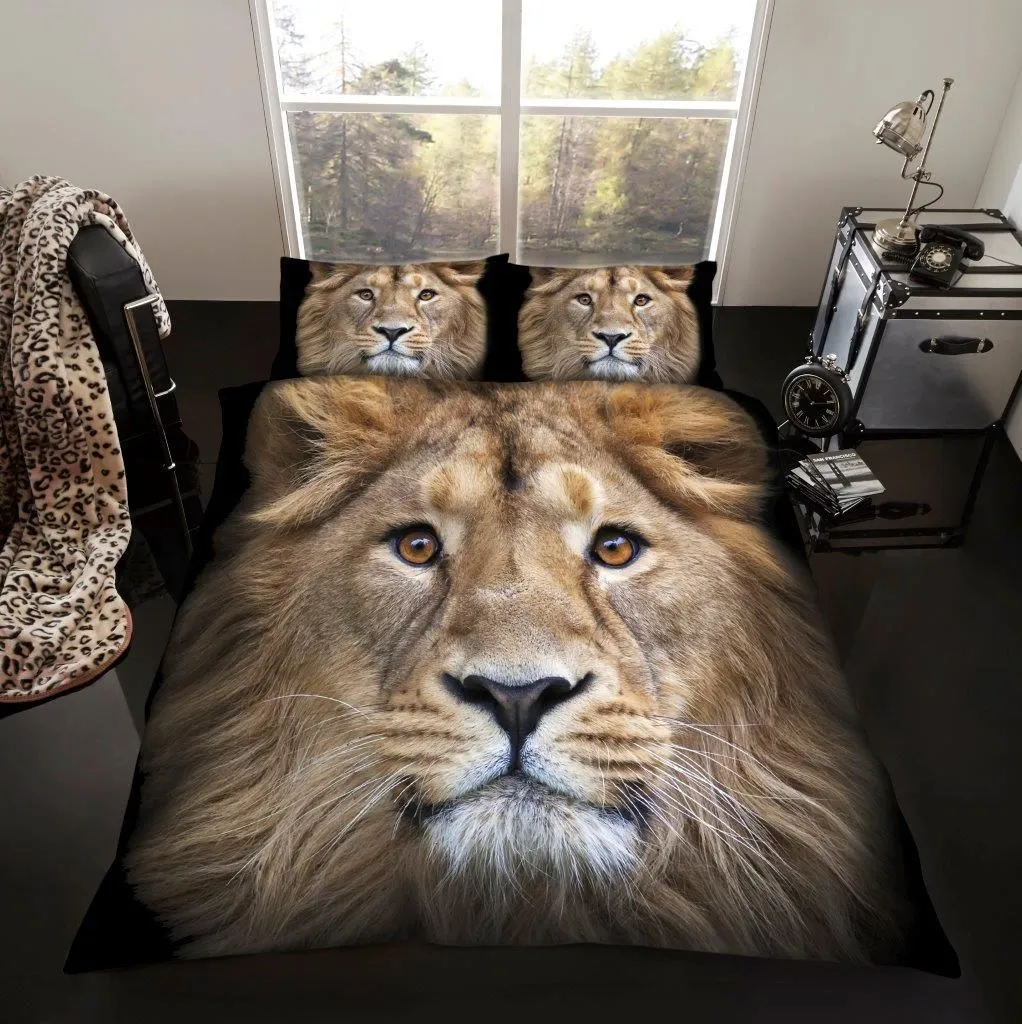 Smart Living 3D Effect Animal Polycotton Printed Duvet Cover Set in Natural