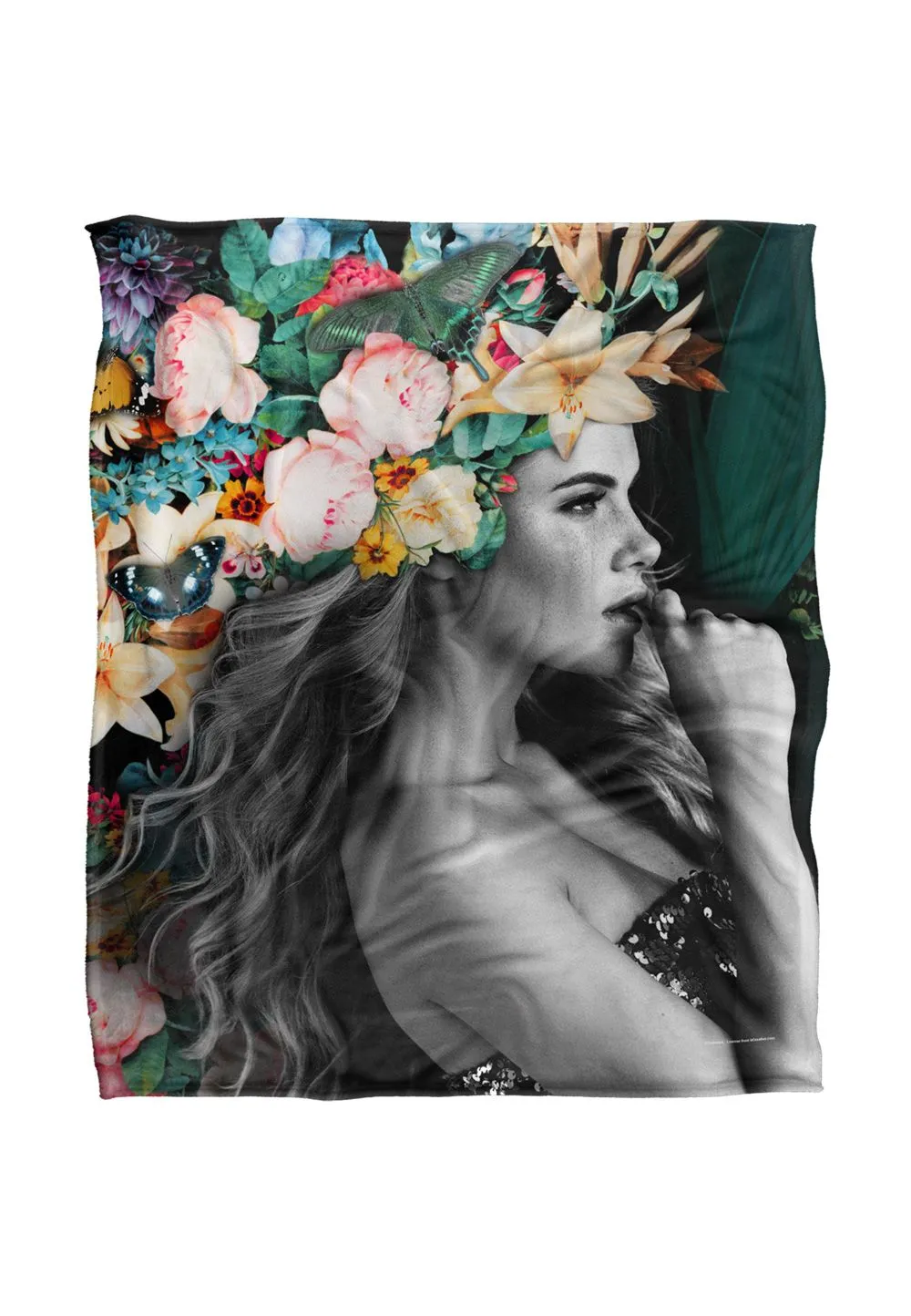 Reinders Flower Portrait Silky Touch Super Soft Throw Blanket 152 X 127 cm in White