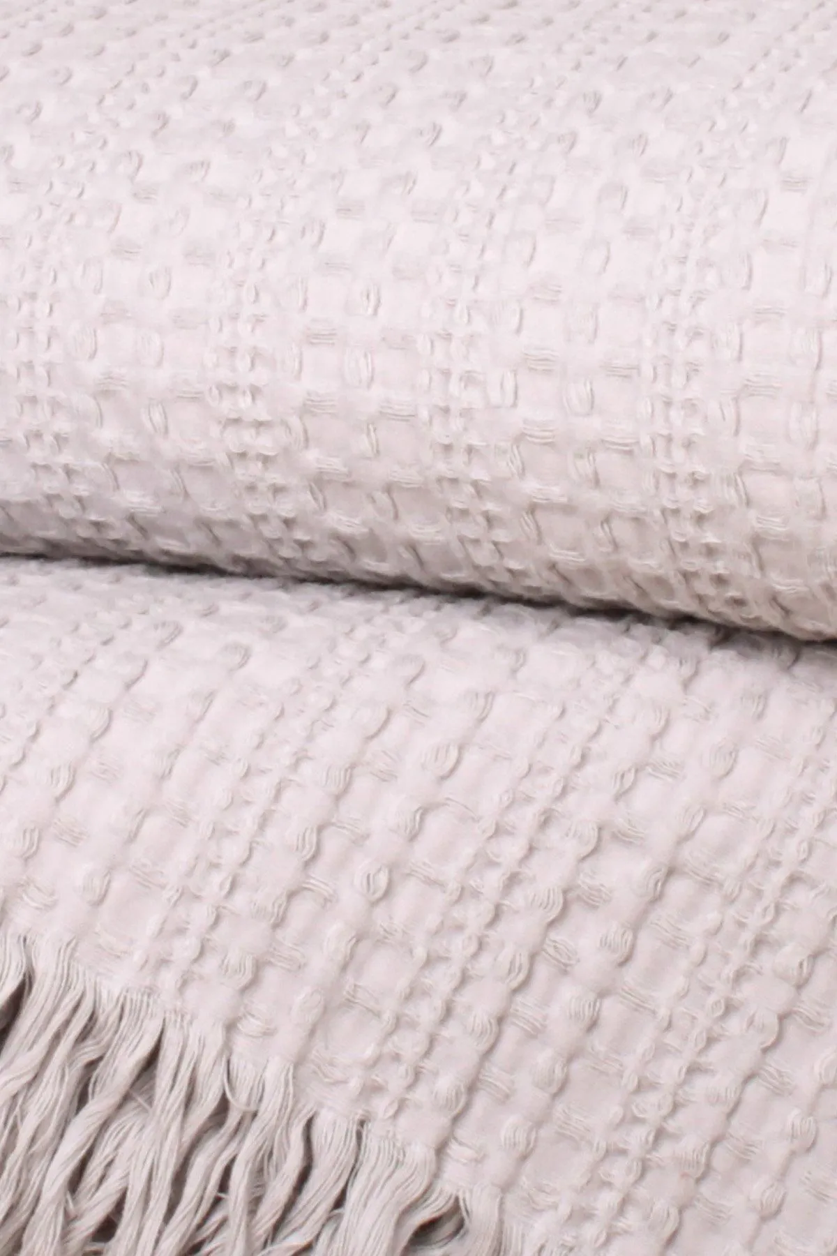 Appletree 'Elbury Waffle' 100% cotton Waffle Textured Bedspread in Silver 2
