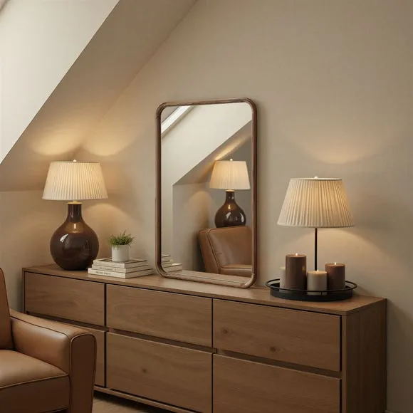 Yearn Solid Oak Curved Wall Mirror 3