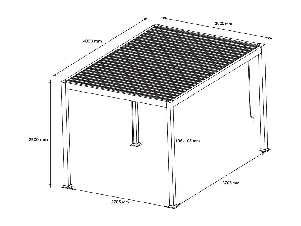 Vente-unique Freestanding Bioclimatic Aluminium Pergola With Adjustable Louvres in Walnut 6