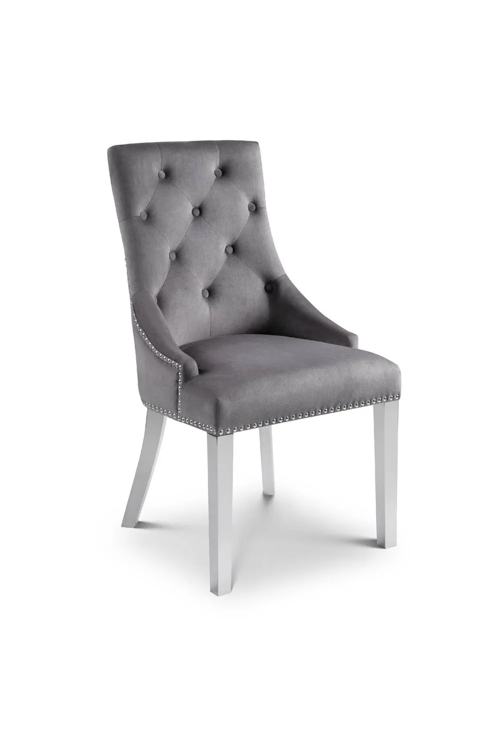 Julian Bowen Gladstone Buttoned Back Upholstered Dining Chair (Set of 2) in Grey 3