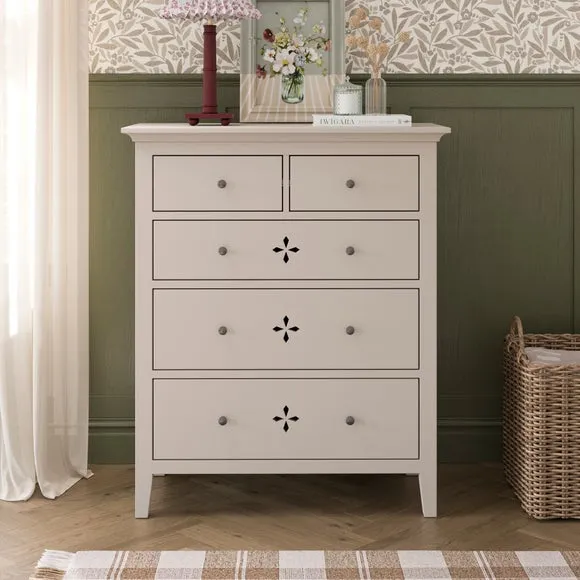 Lynton Petal Cut 5 Drawer Chest