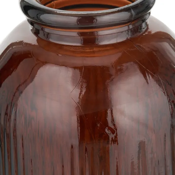 Tall Ribbed Recycled Glass Vase 5