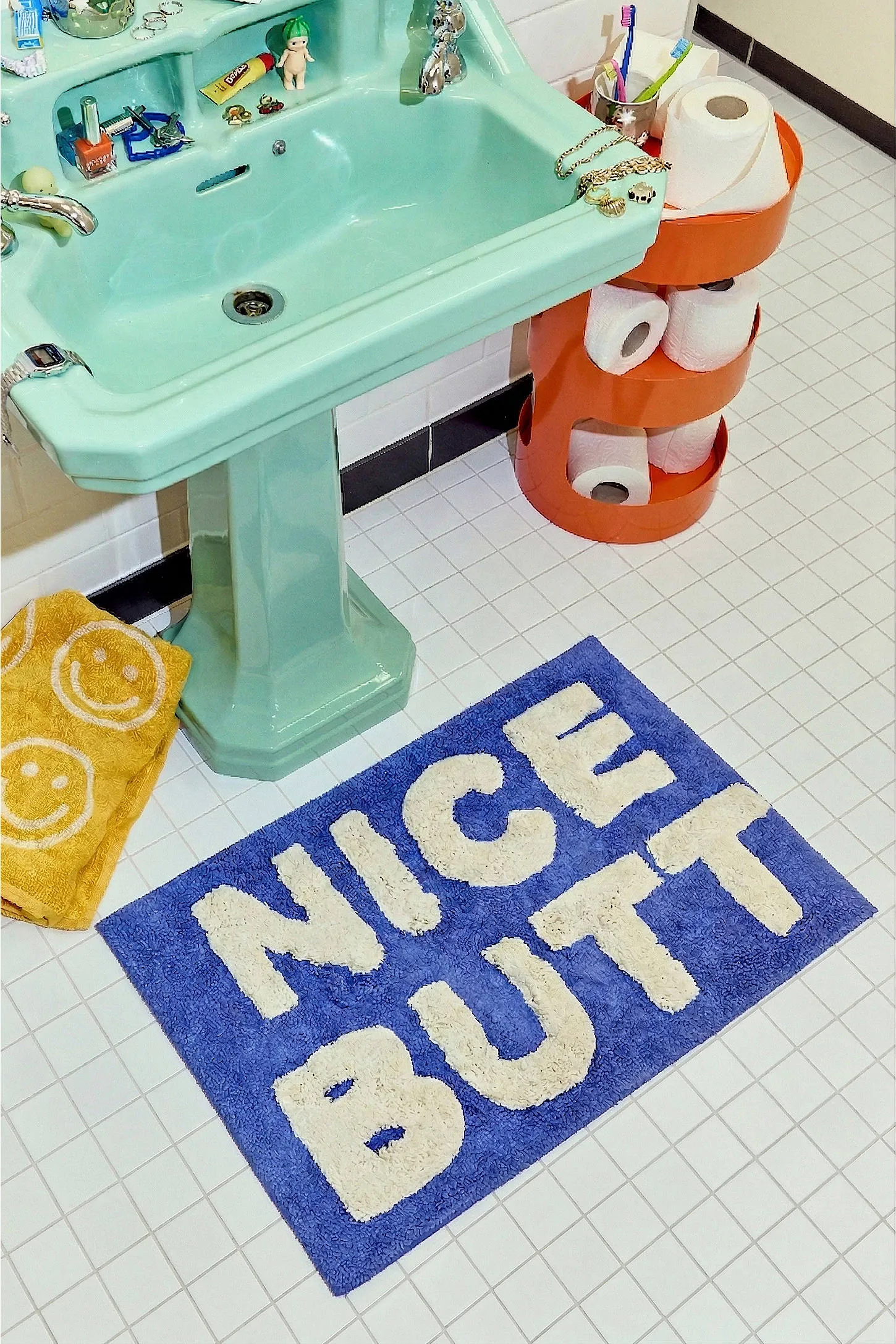 Nice Butt Bath Mat - Blue