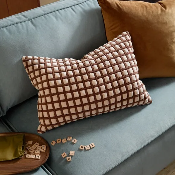 Furn. Softie Grid Rectangle Cushion 1