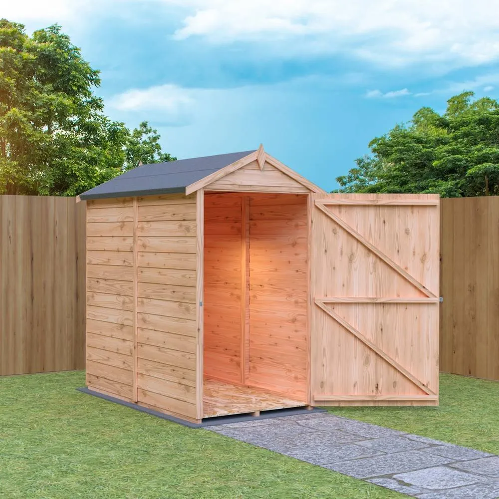 Shires Overlap 3 x 5' Single Door Dip Treated Shed - OSB L161.8xW99xH183.4cm in Brown