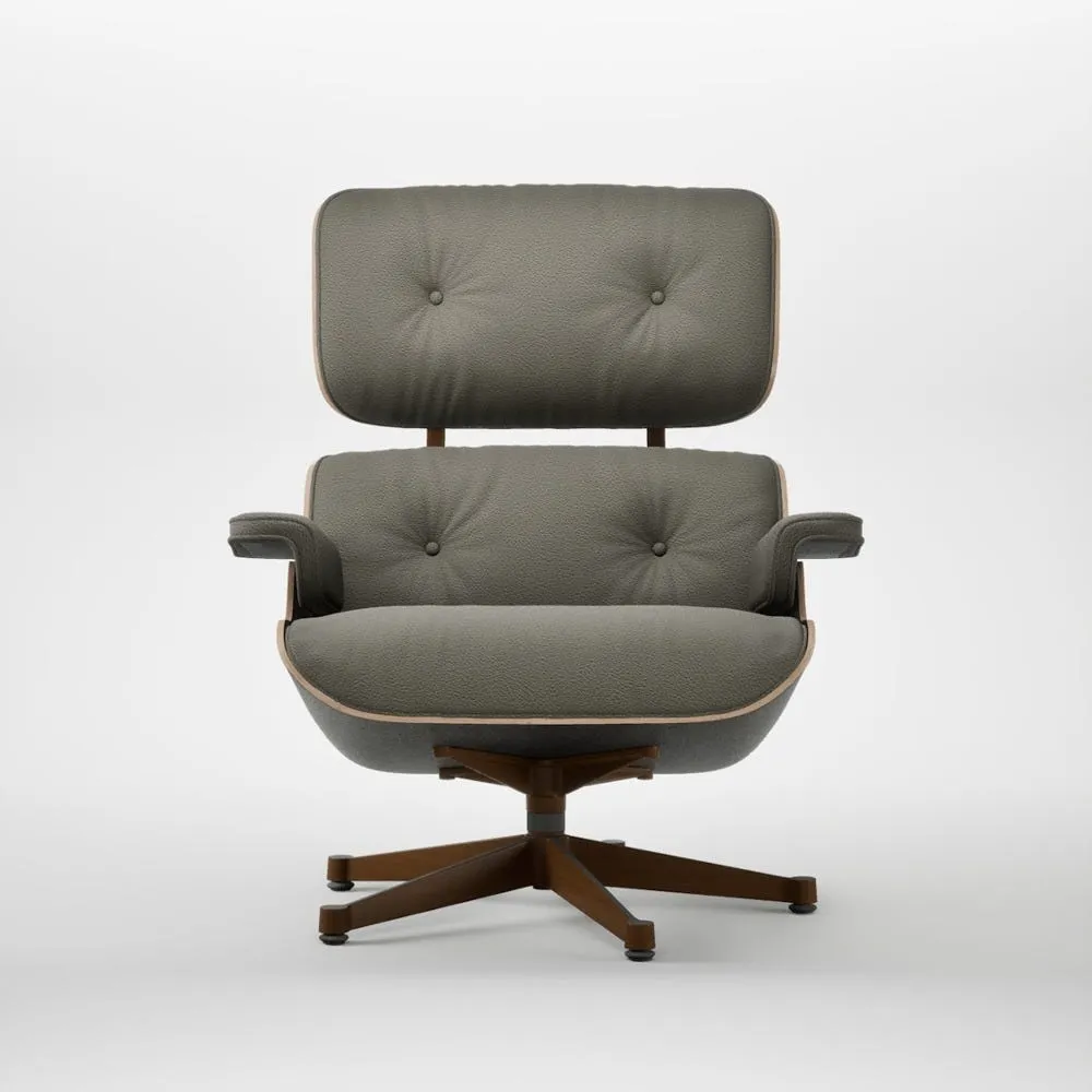 Eames Lounge Chair Cherry Natural Contemporary L50 58 Khaki Polished Black Base 04 1