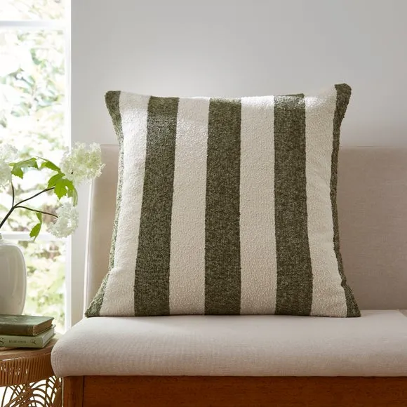 Boucle Stripe Cotton Square Cushion 1