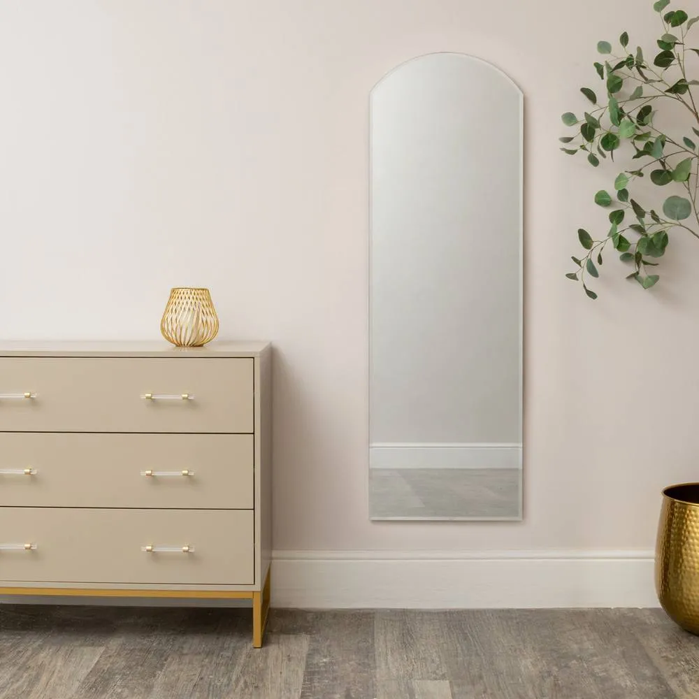 Melody Maison Large Full Length Gold Frameless Arched Mirror - 47cm X 142cm 2