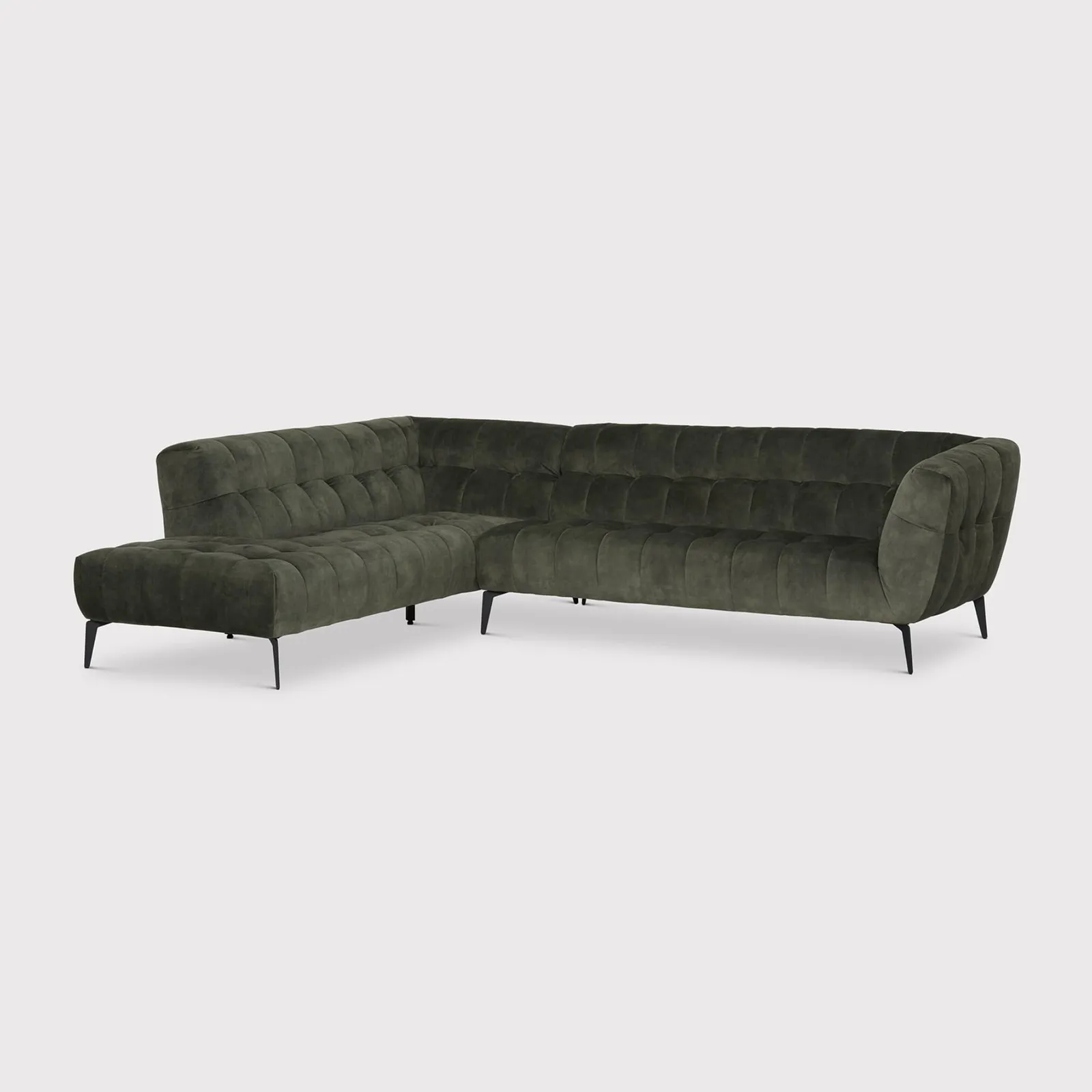 Azalea Corner Group Chaise Left Corner Sofa, Green Fabric | Barker & Stonehouse