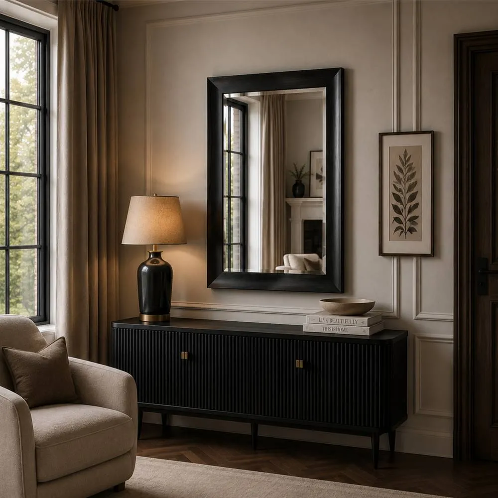 Yearn Mirrors Charcoal Grey Scooped Framed Mirror 129.5x76cm 5
