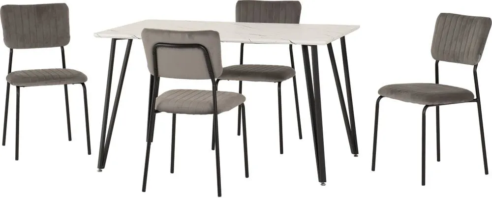 Seconique Marlow & Sheldon Dining Set in Grey 3