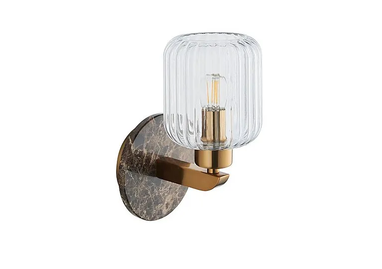 Travi 1 Light Ribbed Wall Light - Dark Brown