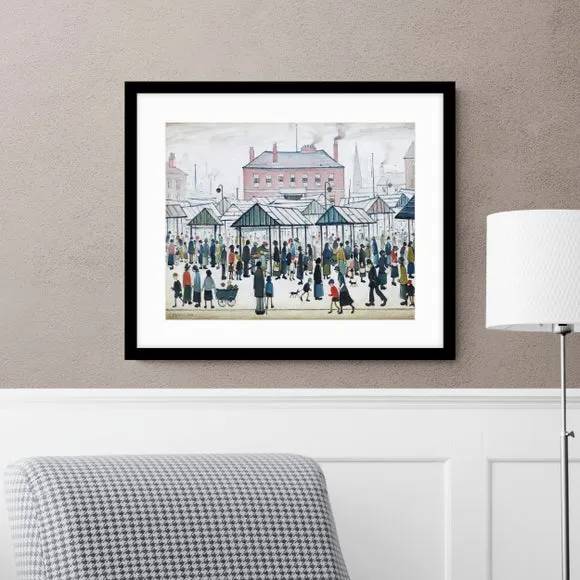 Market Scene Northern Town 1939 Lowry Framed Print