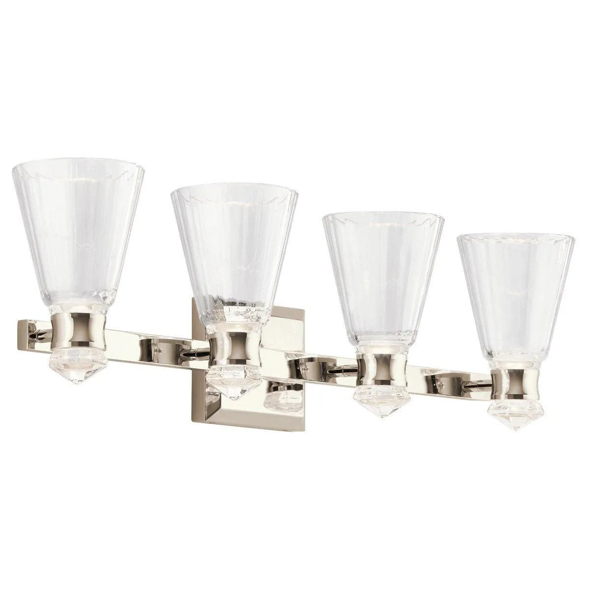 Netlighting Kichler Kayva Integrated LED Wall Lamp Polished Nickel 3000K IP44 in Grey