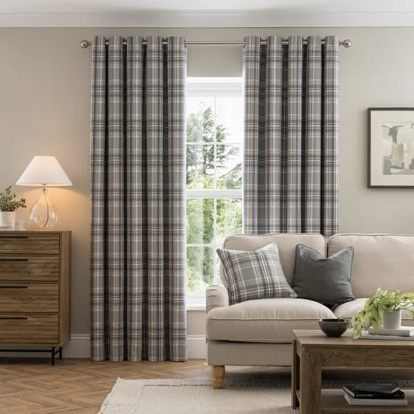 Belhaven Check Eyelet Curtains 2