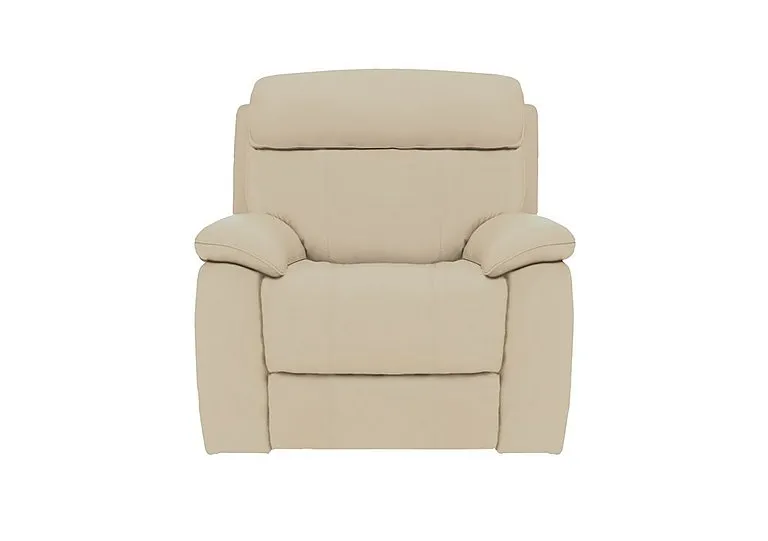 Moreno NC Leather Power Recliner Armchair with Power Headrest - NC Bisque