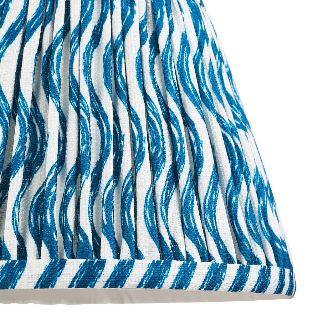 Netlighting Carnaby Blue Wall Light Blue Fabric Ripple Shade 20cm B22 6