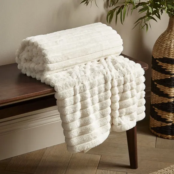 Cosy Ribbed Throw Blanket 130cm x 170cm 1