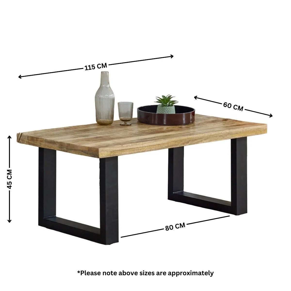 IH Design Bratton Mango Wooden & Metal Coffee Table in Brown 5