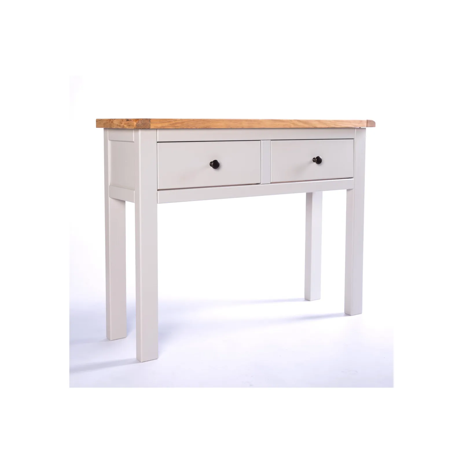 Cabinet Bits Argenta Light Grey 2 Drawer Console Table Brass Knob 2